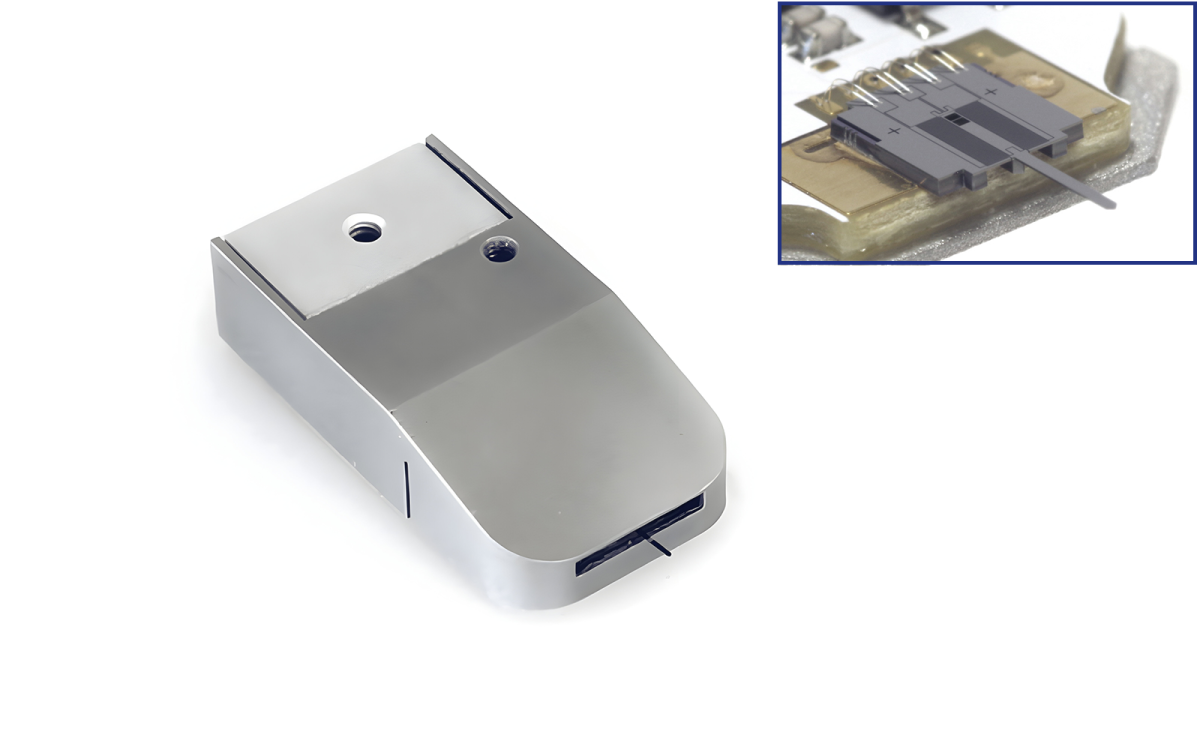 Interchangeable sensor tip module for in-situ nanoindenter.