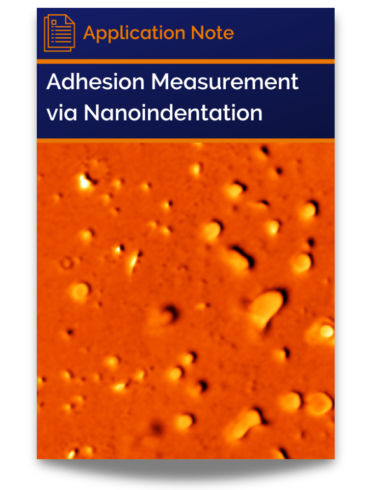 <p>Cover of application note: Adhesion Measurement via Nanoindentation</p>